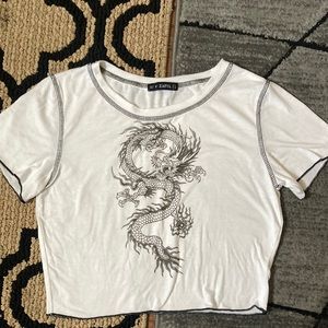 Dragon graphic tee, crop top